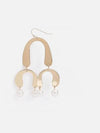 Golden Faux Pearl Drop Earrings