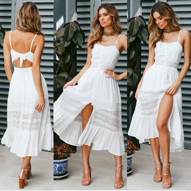 Tie Back Crochet Dress