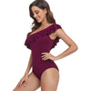 Tiered Flounce Ribbed One Shoulder Swimsuit