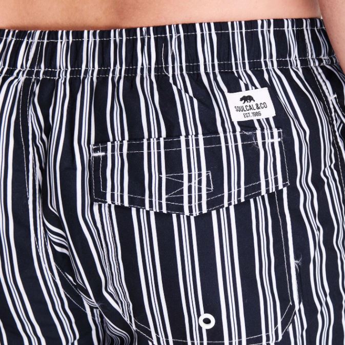 Navy Stripe Swim Shorts