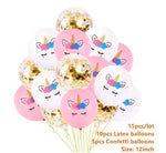 Magical Unicorn Confetti Latex Balloons (Pack of 15)