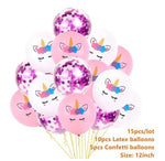 Magical Unicorn Confetti Latex Balloons (Pack of 15)