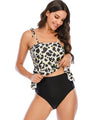 Leopard Print Peplum Tankini Set