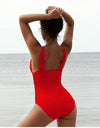 Red CrissCross Halter Swimsuit