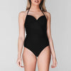 The Beach company - Black swimsuit - shoulder straps - Moulded cups - padded swimsuits - black halter swimsuit - one piece swimsuit - sexy swimwear - party swimwear 