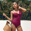 One Shoulder Twist Bow-knot Swimsuit