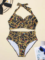Criss-Cross Halter High Waist Bikini Set