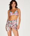 Mix Leaf Print Pareo with Tassels