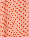 Peach Polka Dot Print Asymmetric Fit & Flare Dress