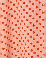 Peach Polka Dot Print Asymmetric Fit & Flare Dress