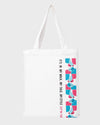 White Graphic Print Tote Bag