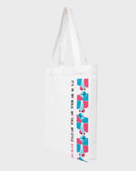 White Graphic Print Tote Bag