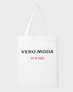 White Graphic Print Tote Bag