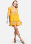 Yellow Floral Lace Beach Cover Up