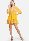 Yellow Floral Lace Beach Cover Up