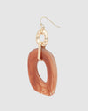 Golden Natural Stone Detail Earrings