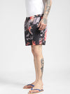 Purple Tropical Print Swim Shorts
