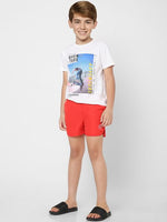 Online swimsuit store - kids swimming costume - buy red swmming shorts for boys online at The Beach Company India