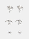 Silver Set of 3 Earrings