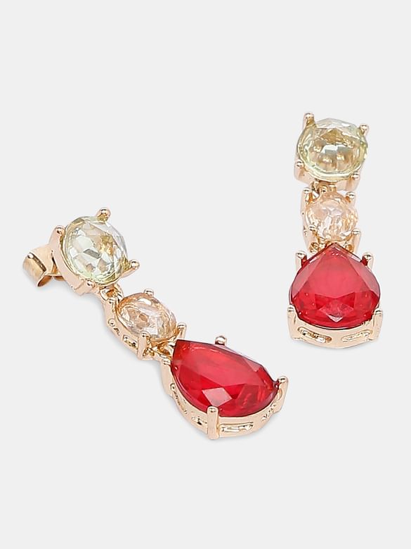 Red Rhinestone Earrings