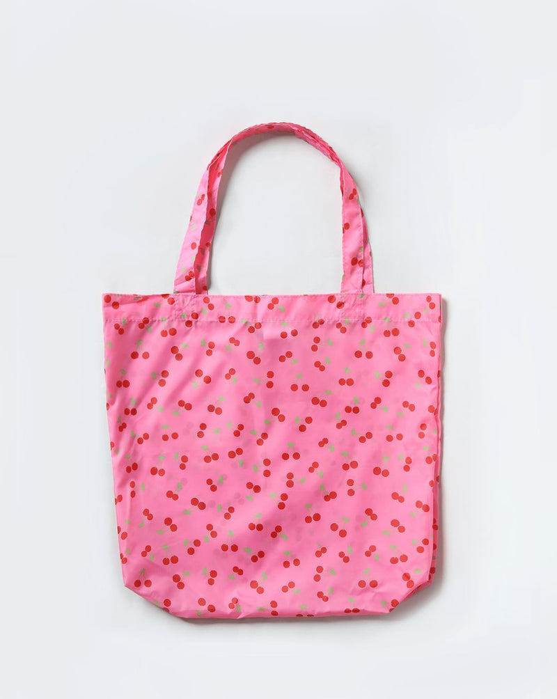 Pink Cherry Print Tote Bag