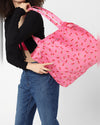 Pink Cherry Print Tote Bag