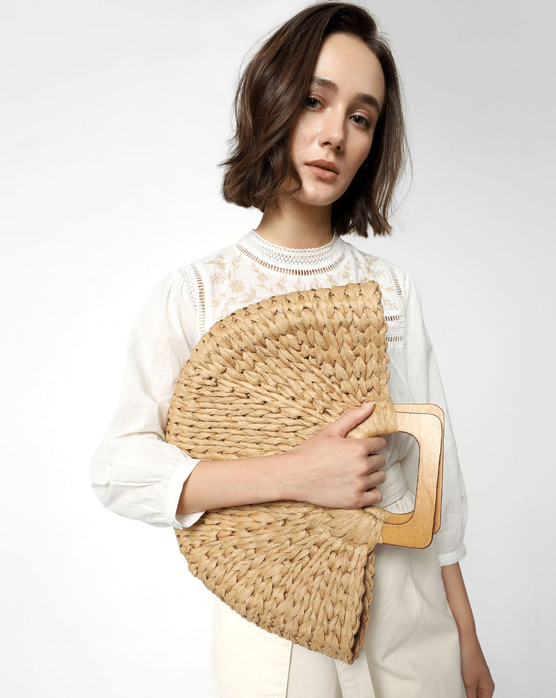 Beige Straw Bag