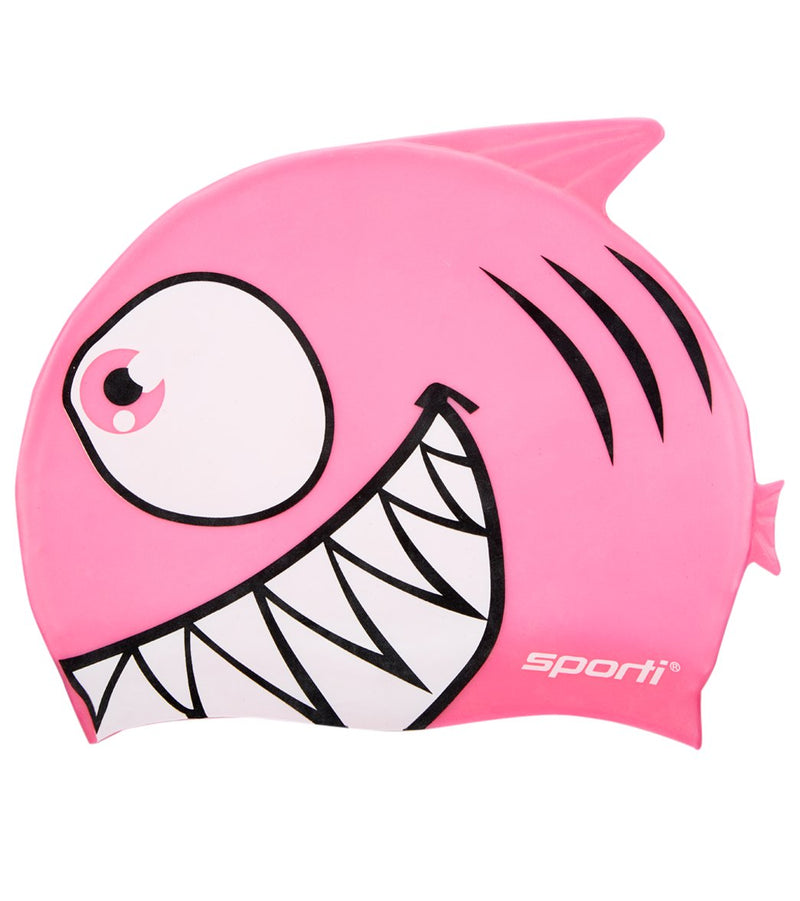 Cartoon Shark Silicone Swim Cap Jr.