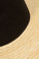 Two Tone Black Straw Boater