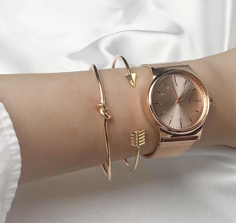 Knot & Arrow Cuff Bracelet Set