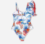 Floral Cutout U-Wire Ruffle Monokini