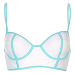 White Long Line Bikini Set