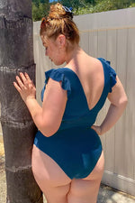 Encounter Under The Waves Mesh Plus Size One Piece
