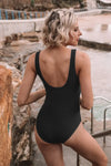 Black Mesh V-neck Monokini