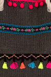 Multicolored Tassel Woven Bag