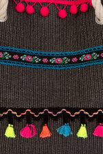 Multicolored Tassel Woven Bag