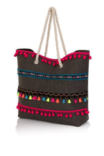 Multicolored Tassel Woven Bag