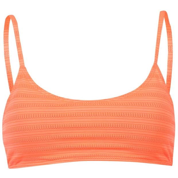 Neon Orange Crop Bikini Set