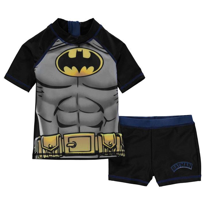 The Beach Company India - Buy kids swimwear online - Batman Swim 2pc Set - DC swimwear for kids - boys superhero swim set - swimming costume for young boys