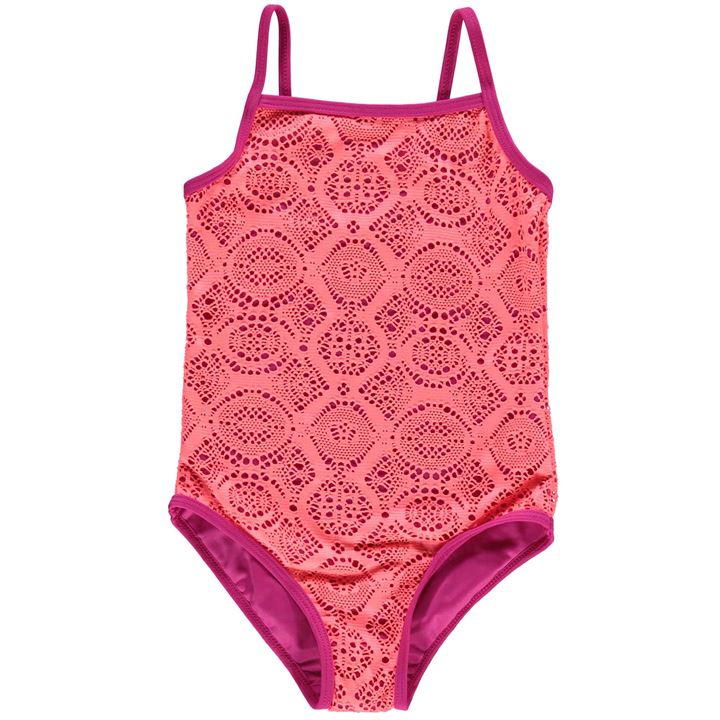 The Beach Company - Buy Girls swimsuits online - Pink Crafted Crochet Swimsuit - Pink swimwear for kids