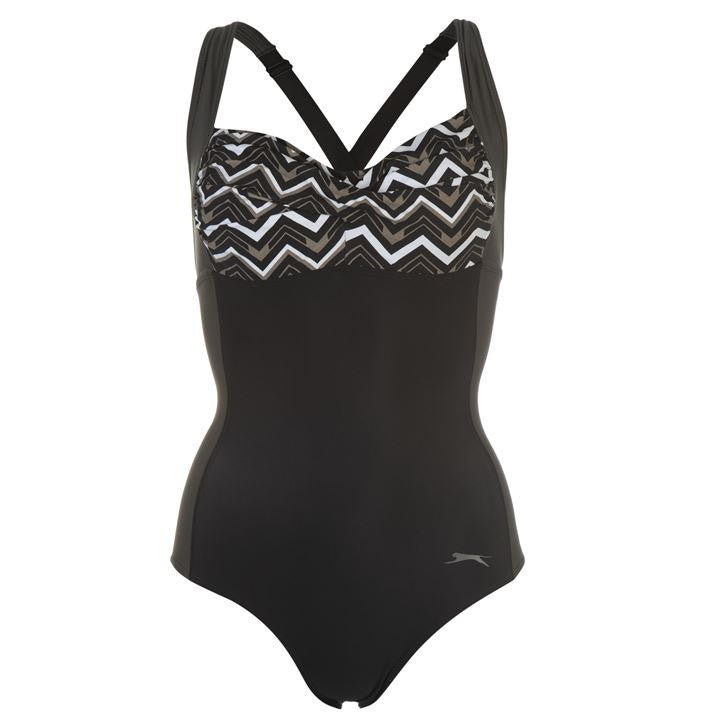 Slazenger Black V Neck Twist Swimsuit
