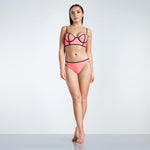 Goldigga Coral Long Line Bikini Set