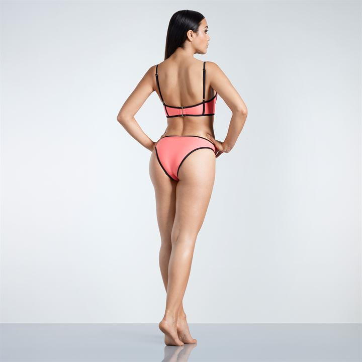 Goldigga Coral Long Line Bikini Set