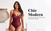 Brick Red Front Cutout Plus Size Swimsuit