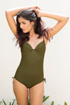 The Beach company- Esha lal -hot swimsuit-One Piece Swimwear--Cups with underwire-Fully Lined-Great bust support-Full coverage bottoms-Adjustable straps-Gold detailing -Chlorine Resistant- UV Protective -Pilling Resistant -Shape Retention -Resistant to sun cream and oil