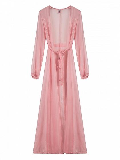 Front Open Kimono Maxi - Blush (Only L/XL)