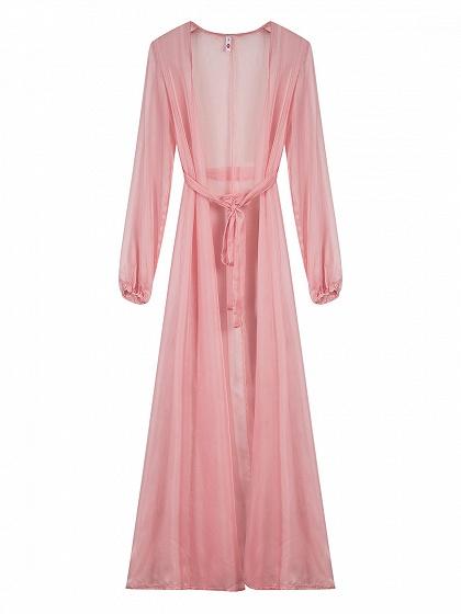 Front Open Kimono Maxi - Blush (Only L/XL)