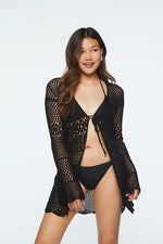 Front Tie Crochet Beach Cover Up
