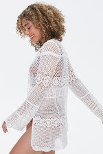 Front Tie Crochet Beach Cover Up