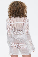 Front Tie Crochet Beach Cover Up